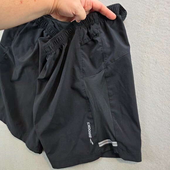 Brooks Men's Sherpa 5" Running Shorts Black Lightweight Mesh Pockets Wicking XL - Picture 5 of 15